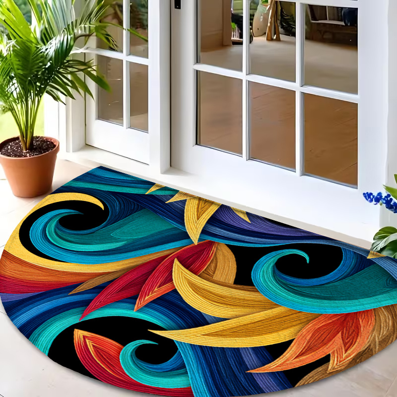 Commercial Ribbon Printing Machine - Alfombra de entrada ovalada con estampado